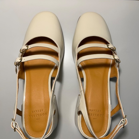 NEW Womens Sezane Paula Babies White Lacquer Shoes size US 6 FR 37 - Picture 8 of 16